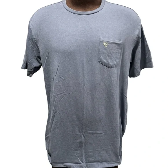 Birddogs Pocket T Shirt Men XL Blue Crew Neck Short Sleeves Logo Stretch - Picture 2 of 6